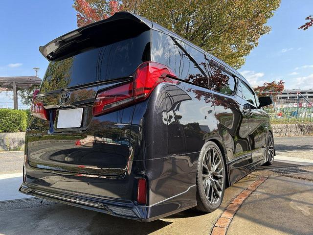 アルファード 3.5エグゼクティブラウンジS Wサンルーフ 黒革 禁煙車 LEDデイライト付TRDフルエアロ ローダウン レクサスRX20インチAW 内装アルカンターラ加工 メッキ部ブラックアウト ドライブレコーダー機能付デジタルインナーミラー(65枚目)