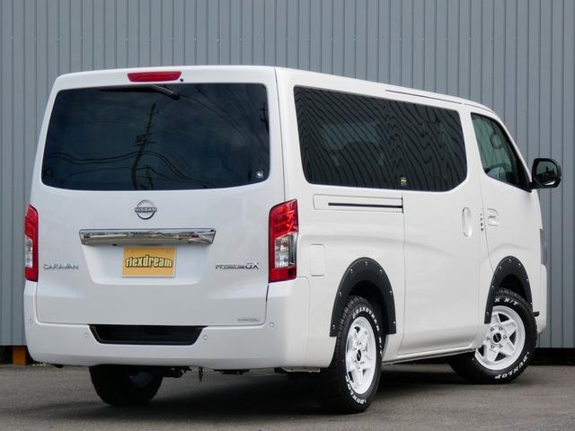 キャラバン ロンググランドプレミアムGX アルパイン11型ディスプレイオーディオ ビルトインETC ESSEXアルミホイール ダンロップ・グラントレックRTタイヤ JAOSフェンダー ベッドキット オートスライドドア(5枚目)