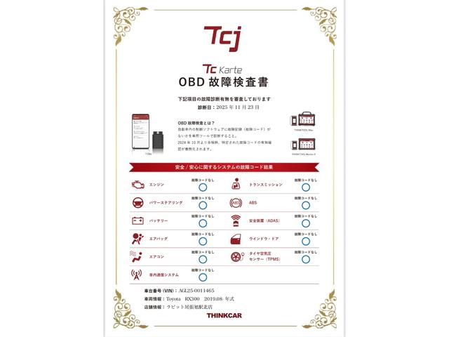 ＲＸ ＲＸ３００　Ｆスポーツ　パノラマルーフ／ルーフレール／１２．３インチフルセグナビ／パノラミックビューモニター／赤革シート／シートヒーター／ベンチレーション／後席シートヒーター／後席パワーシート／角型３眼ＬＥＤヘッドランプ（3枚目）