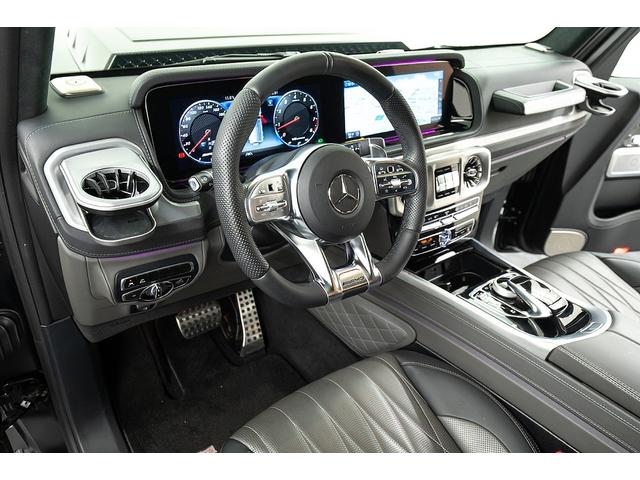 Gクラス G63 正規D車 左H ナイトPKG BRABUSカーボンボンネット/Fリップ/カーボンルーフスポイラー/左右4本出マフラー/23inAW Fプロテクションフィルム 電動サイドステップ デジタルインナーミラー(35枚目)
