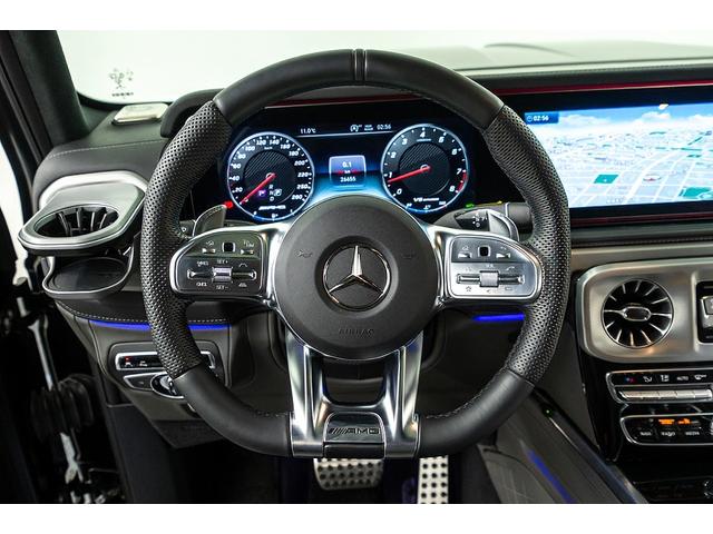 Gクラス G63 正規D車 左H ナイトPKG BRABUSカーボンボンネット/Fリップ/カーボンルーフスポイラー/左右4本出マフラー/23inAW Fプロテクションフィルム 電動サイドステップ デジタルインナーミラー(58枚目)
