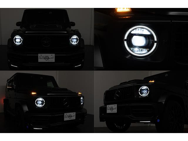 Gクラス G63 正規D車 左H ナイトPKG BRABUSカーボンボンネット/Fリップ/カーボンルーフスポイラー/左右4本出マフラー/23inAW Fプロテクションフィルム 電動サイドステップ デジタルインナーミラー(78枚目)