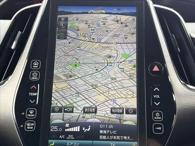 プリウスPHV Sナビパッケージ・GRスポーツ 純正11.6型SDナビ 5人乗り (後期型) フルセグTV バックカメラ ETC2.0 Bluetooth LEDヘッドライト 禁煙車 衝突軽減ブレーキ レーダークルーズコントロール シートヒーター(4枚目)