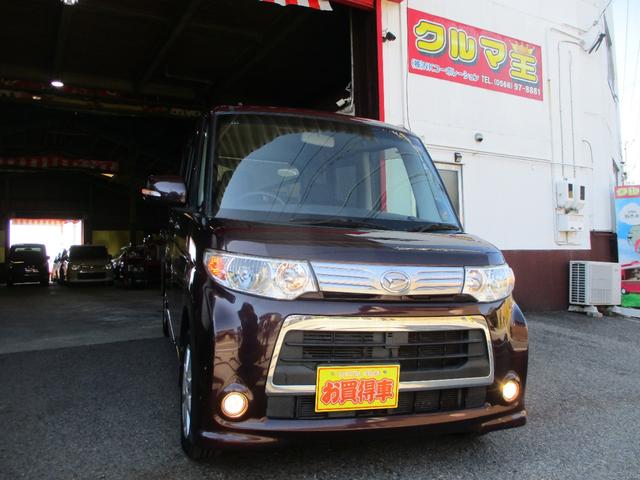 タント カスタムＬ　車検２年　後期モデル　禁煙車　ナビ　バックカメラ　ブルートゥース　ＴＶ　ＨＩＤヘッドライト　アルミ　フルエアロ　リアスポ　スマートキー　セキュリティ　フォグランプ　オートＡＣ　Ｔチェーン式エンジン（2枚目）