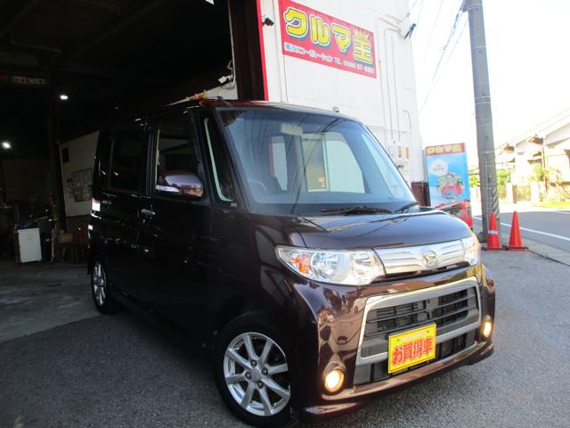 タント カスタムＬ　車検２年　後期モデル　禁煙車　ナビ　バックカメラ　ブルートゥース　ＴＶ　ＨＩＤヘッドライト　アルミ　フルエアロ　リアスポ　スマートキー　セキュリティ　フォグランプ　オートＡＣ　Ｔチェーン式エンジン（4枚目）