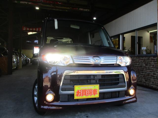 タント カスタムＬ　車検２年　後期モデル　禁煙車　ナビ　バックカメラ　ブルートゥース　ＴＶ　ＨＩＤヘッドライト　アルミ　フルエアロ　リアスポ　スマートキー　セキュリティ　フォグランプ　オートＡＣ　Ｔチェーン式エンジン（5枚目）