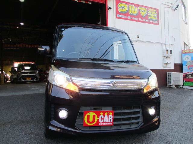 スペーシアカスタム XS 車検2年 ナビ TV 前後ドライブレコーダー パワースライドドア スマートキー プッシュスタート HIDヘッドライト フルエアロ リアスポ 純正アルミ フォグランプ オートライト オートAC(2枚目)