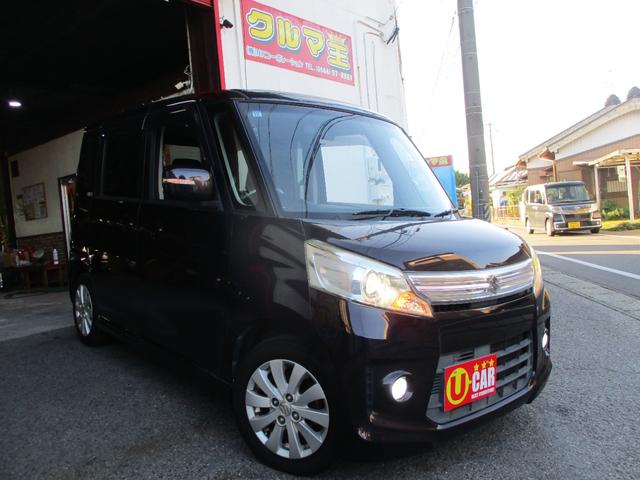 スペーシアカスタム XS 車検2年 ナビ TV 前後ドライブレコーダー パワースライドドア スマートキー プッシュスタート HIDヘッドライト フルエアロ リアスポ 純正アルミ フォグランプ オートライト オートAC(4枚目)