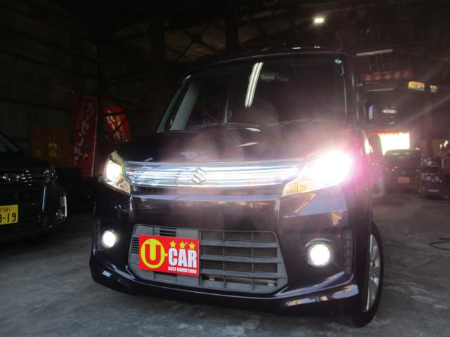 スペーシアカスタム XS 車検2年 ナビ TV 前後ドライブレコーダー パワースライドドア スマートキー プッシュスタート HIDヘッドライト フルエアロ リアスポ 純正アルミ フォグランプ オートライト オートAC(6枚目)