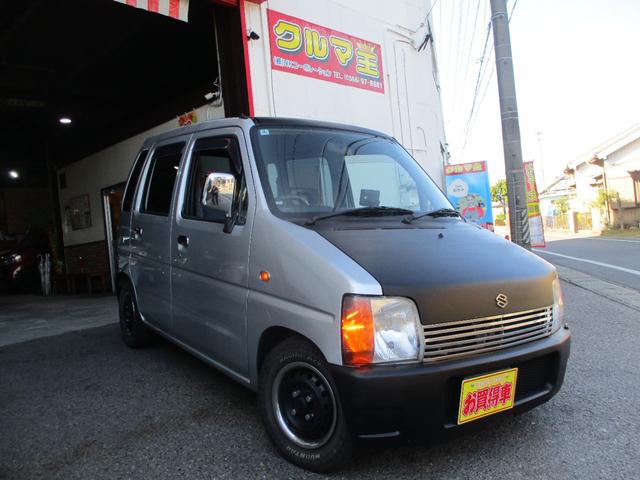 ワゴンＲ ＦＧ　５速ＭＴ　禁煙車　タイミングベルト交換済み　社外エアクリーナ　社外ハンドル　社外足回り　社外マフラー　社外ホイール　キセノンヘッドライト　ナビ　ＥＴＣ　ビレットグリル　メッキパーツ　リアスモーク施工（3枚目）