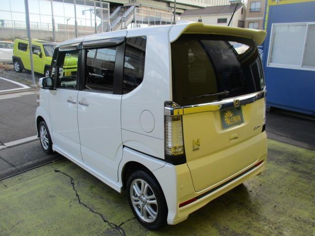 N-BOXカスタム G・Lパッケージ グー故障診断済 車検2年 整備付 保証 禁煙 フルセグ社外HDDナビ DVD Rカメ プッシュスタート スマートキー ETC 両パワースライドドア オートエアコン HID ウインカーミラー AW(14枚目)