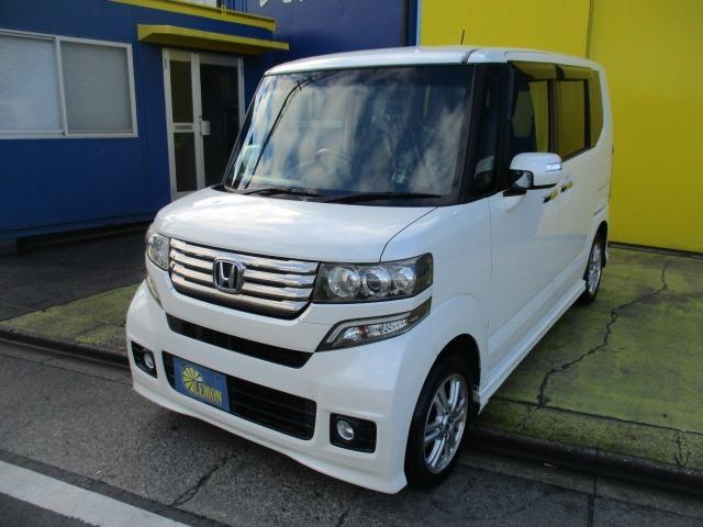N-BOXカスタム G・Lパッケージ グー故障診断済 車検2年 整備付 保証 禁煙 フルセグ社外HDDナビ DVD Rカメ プッシュスタート スマートキー ETC 両パワースライドドア オートエアコン HID ウインカーミラー AW(16枚目)