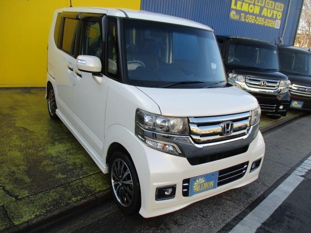 N-BOXカスタム G・ターボLパッケージ グー故障診断済 車検2年 保証 禁煙 フルセグ社外HDDナビ Rカメ プッシュスタート スマートキー ETC 両パワースライドドア オートエアコン クルコン HID AW 取説(10枚目)