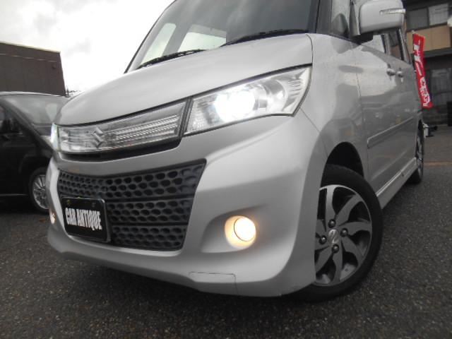 パレットSW TS ターボ タイミングチェーンモデル スマートキー プッシュスタート ナビ CD/DVD再生 純正アルミ 両側パワースライドドア HIDライト フォグライト エアロ Wエアバック ABS 盗難防止装置(12枚目)