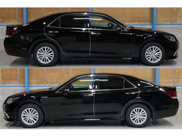 クラウンハイブリッド ロイヤルサルーン　法人ワンオーナー　後期モデル　衝突被害軽減ブレーキ　車線逸脱警報　ステアリングヒーター　シートヒーター　ＬＥＤヘッドライト　パワーシート　純正１６インチホイール　後席３面スモークフィルム施工済み（8枚目）