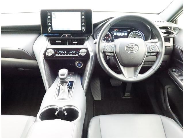 ハリアー Ｇ　ナビＢモニター　ドラレコ　衝突被害軽減システム　ＥＴＣ　電動シート　スマートキー　ＬＥＤ　ＦＯＧ　クルコン　アルミ　サイドバイザー　ＡＷ　クリアランスソナー　パワーバックドア　オートライトワンオーナー（5枚目）