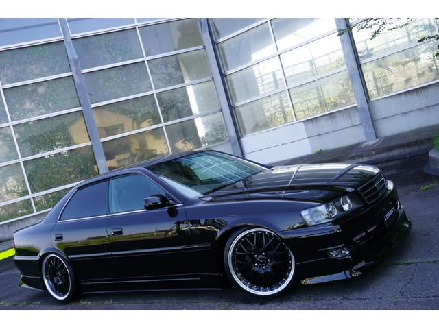 チェイサー ＬＢコンプ　新品フルエアロ　車高調１９ＡＷ　黒革調　後期ＭＴ（3枚目）