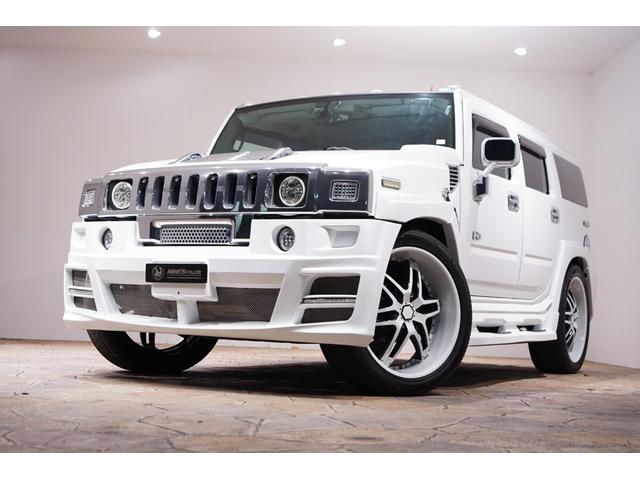 ハマーＨ２ タイプＧ　三井物産ディーラー車両　ネクストネーションエアロ６本出しエキゾーストマフラー　２６ＡＷ　ローダウン　フローティングナビ　黒革　サンルーフ　コンビハンドル　セキュリティ　ＬＥＤテール（38枚目）