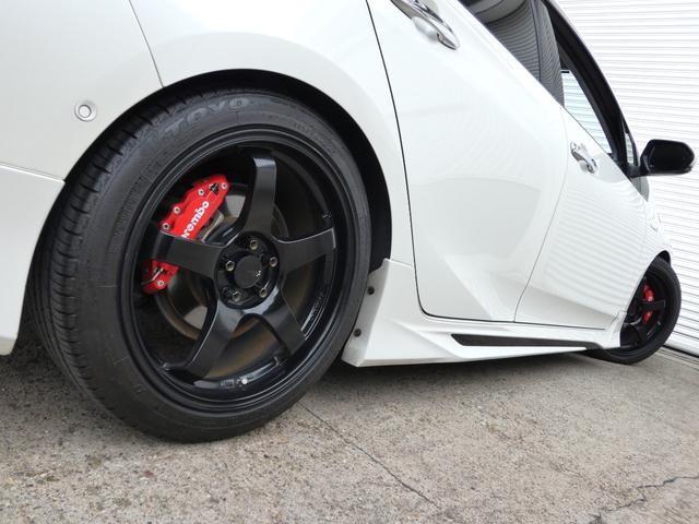 プリウス Aプレミアム アルパイン12型フローティングナビ モデリスタエアロ ADVAN18AW S-Rダウンサス 本革 レーダー探知機 シートヒーター&ベンチレーション 地デジ Bモニ ETC ドライブサポートイルミ(48枚目)