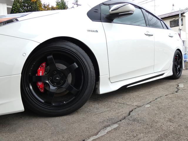 プリウス Aプレミアム アルパイン12型フローティングナビ モデリスタエアロ ADVAN18AW S-Rダウンサス 本革 レーダー探知機 シートヒーター&ベンチレーション 地デジ Bモニ ETC ドライブサポートイルミ(49枚目)