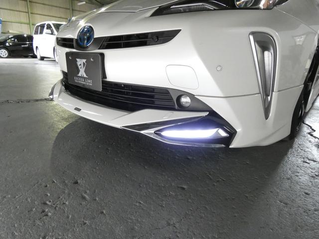 プリウス Aプレミアム アルパイン12型フローティングナビ モデリスタエアロ ADVAN18AW S-Rダウンサス 本革 レーダー探知機 シートヒーター&ベンチレーション 地デジ Bモニ ETC ドライブサポートイルミ(55枚目)