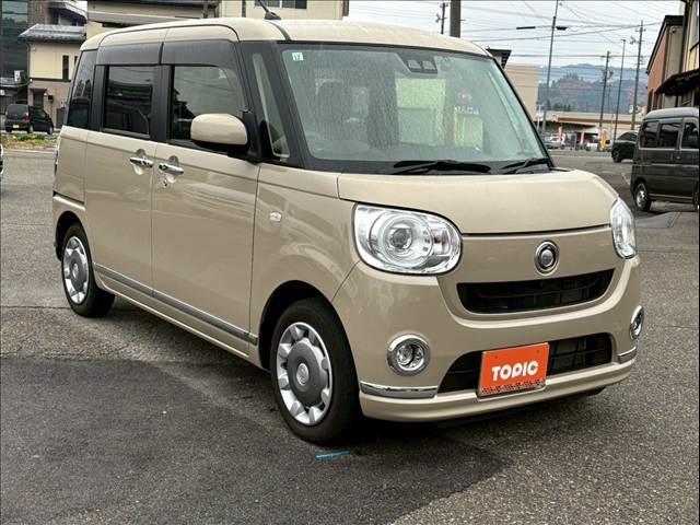 ムーヴキャンバス Ｇメイクアップリミテッド　ＳＡＩＩＩ　４ＷＤ／安全装備／衝突軽減ブレーキ／車線逸脱防止警報／オートライト／オートマチックハイビーム／７インチナビ／テレビ／全方位モニター／オートエアコン／シートヒーター／両側電動スライドドア／ＬＥＤヘッド（2枚目）