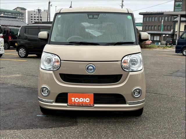 ムーヴキャンバス Ｇメイクアップリミテッド　ＳＡＩＩＩ　４ＷＤ／安全装備／衝突軽減ブレーキ／車線逸脱防止警報／オートライト／オートマチックハイビーム／７インチナビ／テレビ／全方位モニター／オートエアコン／シートヒーター／両側電動スライドドア／ＬＥＤヘッド（3枚目）