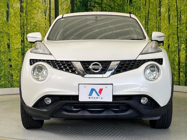 ジューク 15RX 純正ナビ バックカメラ 禁煙車 スマートキー HIDヘッド ETC オートライト オートエアコン Bluetooth再生 革巻きステアリング アイドリングストップ(14枚目)