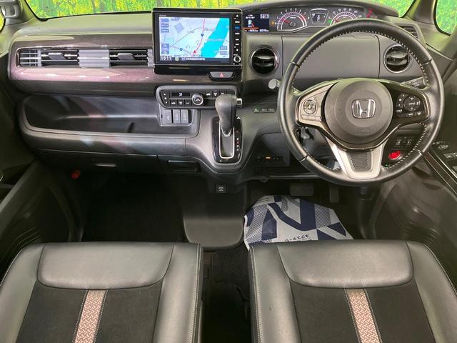 N-BOXカスタム G・EXターボホンダセンシング 両側電動ドア 純正8インチナビ バックカメラ ホンダセンシング アダプティブクルーズ 禁煙車 ハーフレザーシート ドラレコ スマートキー LEDヘッド ETC オートハイビーム 車線逸脱警報(2枚目)