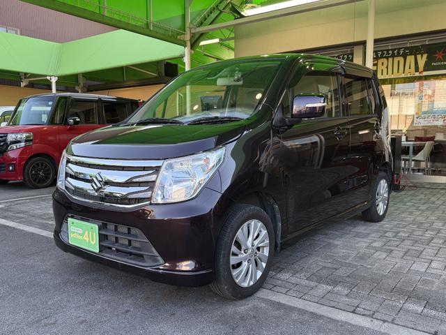 ワゴンＲ ＦＺ　車検２年　衝突被害軽減ブレーキ　スマートキー　アイドリングストップ　ＣＤオーディオ　電動格納ドアミラー　ポータブルナビ　アルミホイール　ベンチシート　横滑り防止機能　オートエアコン　パワーウインドウ（5枚目）