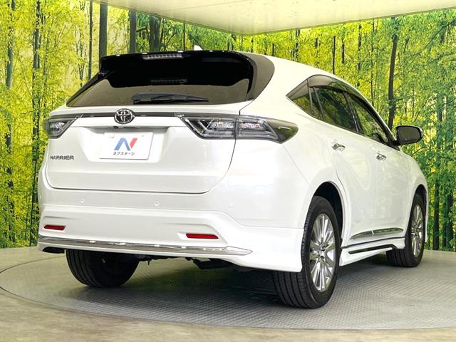 ハリアー エレガンス　サンルーフ　モデリスタエアロ　バックカメラ　メーカーＪＢＬナビ　禁煙車　ハーフレザーシート　パワーシート　コーナーセンサー　ＬＥＤヘッド　ＥＴＣ　オートライト　デュアルエアコン　純正１８インチアルミ（17枚目）