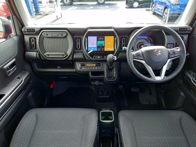 ハスラー タフワイルドターボ 全方位モニター 9インチナビ スズキコネクト ターボ セーフティサポート 360°プレミアムUV&IRカットガラス ルーフレール 15インチアルミホイール 本革巻ハンドル 試乗車あがり 新車保証継承(3枚目)