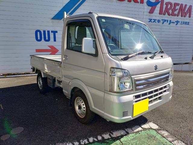 キャリイトラック ＫＣスペシャル　ワンオーナー　禁煙車　修復歴無　パートタイム４ＷＤ　５ＭＴ　パワーウインドー　キーレスエントリー　ＣＤ　ラジオ　ＵＳＢ　ＳＤカード　ＡＵＸ　大型アングルポスト　エアコン　パワステ（2枚目）