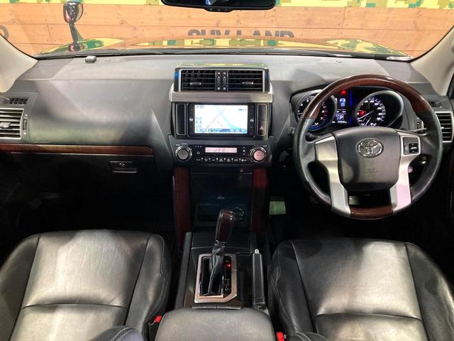 ランドクルーザープラド TX Lパッケージ サンルーフ 7インチSDナビ バックカメラ 100V電源 禁煙車 レザーシート 前席シートエアコン コーナーセンサー LEDヘッド クルコン オートライト デュアルエアコン 電動格納サードシート(2枚目)