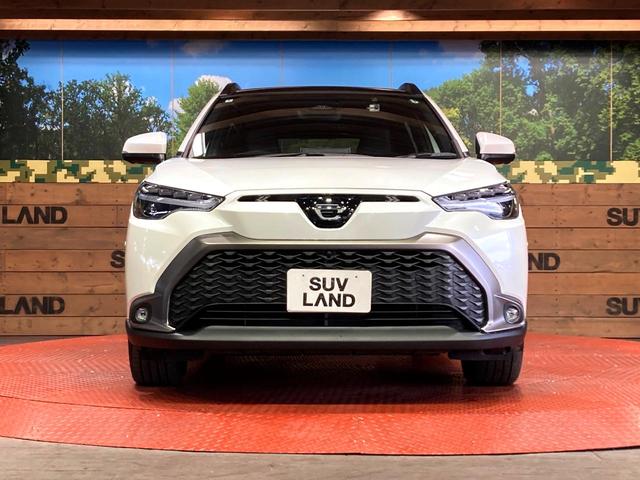 カローラクロス ハイブリッド Z ガラスルーフ 純正10型ディスプレイオーディオ 全周囲カメラ 衝突被害軽減システム レーダークルーズ 禁煙車 電動リアゲート ハーフレザーシート パワーシート ドラレコ LEDヘッド ルーフレール(14枚目)