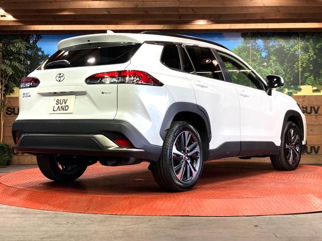 カローラクロス ハイブリッド Z ガラスルーフ 純正10型ディスプレイオーディオ 全周囲カメラ 衝突被害軽減システム レーダークルーズ 禁煙車 電動リアゲート ハーフレザーシート パワーシート ドラレコ LEDヘッド ルーフレール(17枚目)