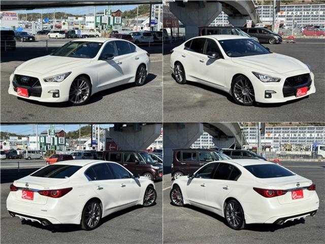 スカイライン ４００Ｒ　インテリジェントクルコン　ナビ　フルセグＴＶ　アラウンドビューモニター　ＬＥＤライト　スマートキー２個　黒革シート　ドラレコ　ＥＴＣ　ソナー　パワーシート　純正１９インチＡＷ　シートヒーター（7枚目）