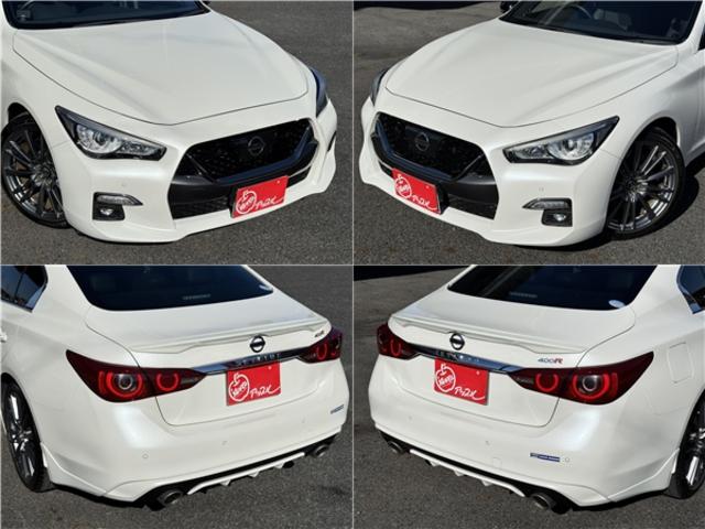 スカイライン ４００Ｒ　インテリジェントクルコン　ナビ　フルセグＴＶ　アラウンドビューモニター　ＬＥＤライト　スマートキー２個　黒革シート　ドラレコ　ＥＴＣ　ソナー　パワーシート　純正１９インチＡＷ　シートヒーター（12枚目）