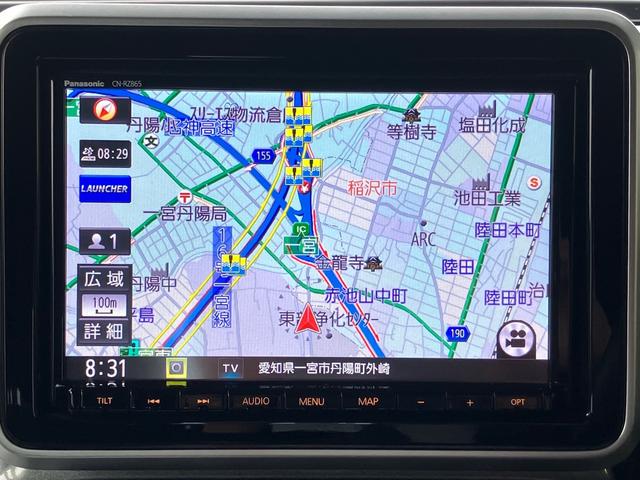 スペーシアギア ハイブリッドＸＺ　純正８インチナビ　Ｂｌｕｅｔｏｏｔｈ　フルセグＴＶ　全方位モニター　前後ドライブレコーダー　両側パワースライドドア　ＬＥＤヘッド　シートヒーター　衝突被害軽減ブレーキ　ソナー　ＥＴＣ　タイヤ新品（5枚目）