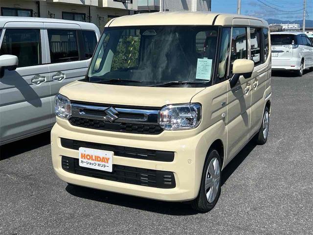 スペーシア ハイブリッドG 届け出済み未使用車 両側スライドドア クリアランスソナー 衝突被害軽減システム オートライト LEDヘッドランプ スマートキー アイドリングストップ 電動格納ミラー ベンチシート CVT(12枚目)