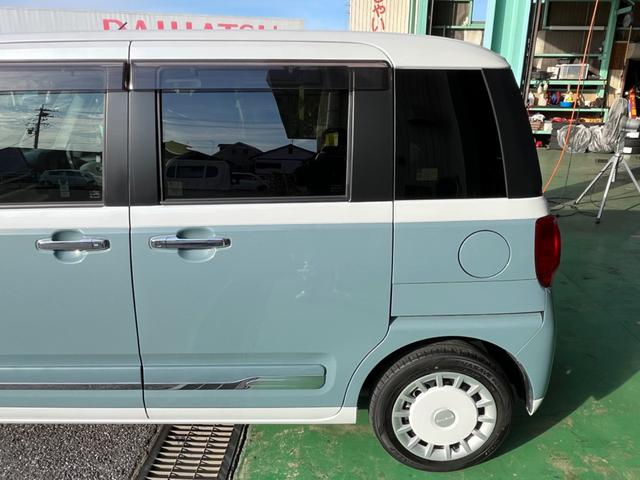 ムーヴキャンバス ストライプスGターボ タイヤ4本新品・バッテリー新品交換 ターボ 純正10インチナビ Bluetoothオーディオ フルセグTV 全方位カメラ 両側パワースライドドア 置くだけ充電 ナビ連動ドライブレコーダー(7枚目)