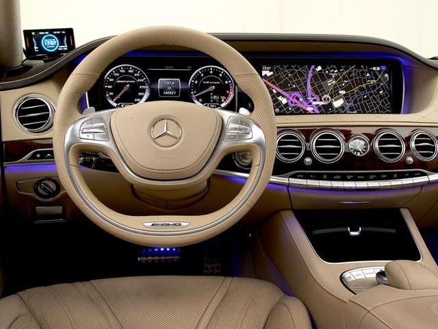 Sクラス S63 AMG 4マチックロング ショーファー&ファーストクラスパッケージ パノラミックスライディングルーフ シルクベージュ&エスプレッソブラウンナッパレザー シートヒーター&エアコン360度カメラ ETC ドラレコ 記録簿保証スペア(33枚目)