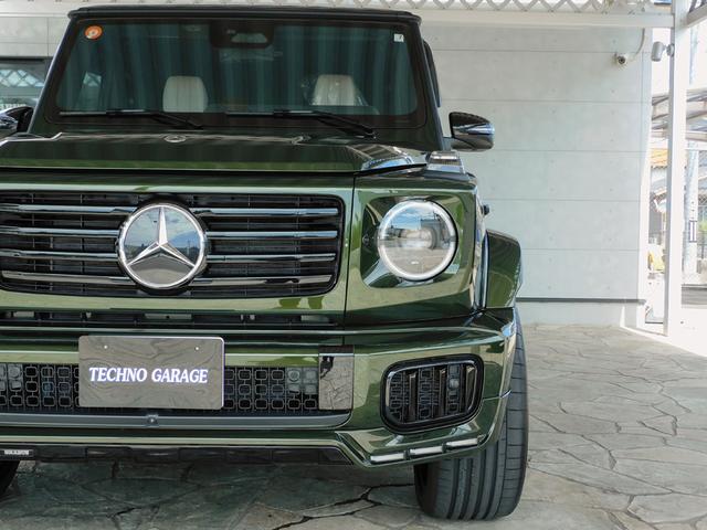 Ｇクラス Ｇ４５０ｄ　ＡＭＧラインパッケージ　ＡＭＧライン　ナイトパッケージ　デジーノオリーブ　マヌファクトゥーアプログラム　ＢＲＡＢＵＳフロントアンダースポイラー　ＨＹＰＥＲＦＯＲＧＥＤ　２４インチ　プラチナホワイト（7枚目）