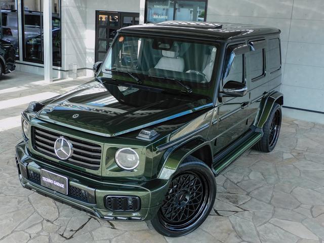 Ｇクラス Ｇ４５０ｄ　ＡＭＧラインパッケージ　ＡＭＧライン　ナイトパッケージ　デジーノオリーブ　マヌファクトゥーアプログラム　ＢＲＡＢＵＳフロントアンダースポイラー　ＨＹＰＥＲＦＯＲＧＥＤ　２４インチ　プラチナホワイト（33枚目）