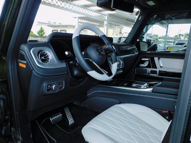 Ｇクラス Ｇ４５０ｄ　ＡＭＧラインパッケージ　ＡＭＧライン　ナイトパッケージ　デジーノオリーブ　マヌファクトゥーアプログラム　ＢＲＡＢＵＳフロントアンダースポイラー　ＨＹＰＥＲＦＯＲＧＥＤ　２４インチ　プラチナホワイト（38枚目）