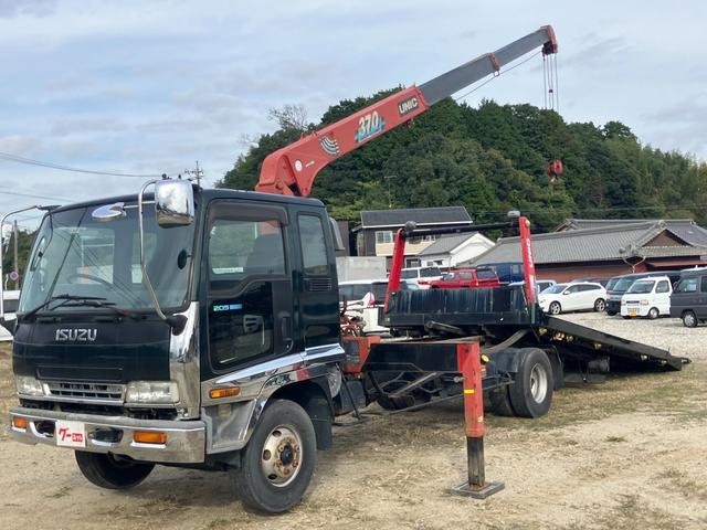 フォワード クレーン付キャリアカー 3段クレーン積載車 最大積載量1800kg 6速マニュアル ユニック角足差し違いアウトリガー ETC 荷台内寸580cmX215cm ETC ハーフシェイドガラス(8枚目)