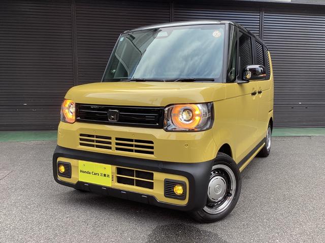 N-BOXジョイ ターボ 当店試乗車 2トーンカラー 8インチホンダコネクトナビ ブラックエンブレム イエローLEDフォグライト フルLEDヘッドライト シートヒーター 両側パワースライドドア 撥水ファブリック オートリトラ(2枚目)