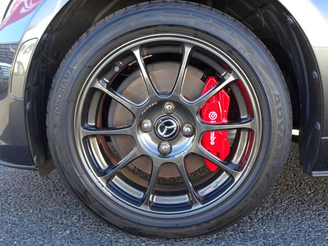 ロードスター ネイビー・トップ オプションRAYZ16インチ&ブレンボキャリパー 6速ミッション 純正ナビ 黒革シート クルーズコントロール シートヒーター LEDヘッド フルセグTV バックカメラ(36枚目)