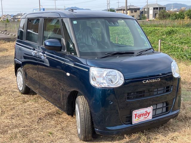 ムーヴキャンバス セオリーＸ　届け出済み未使用車　両側電動スライドドア　クリアランスソナー　衝突被害軽減システム　オートライト　スマートキー　アイドリングストップ　電動格納ミラー　ベンチシート　ＣＶＴ　盗難防止システム　ＡＢＳ（56枚目）