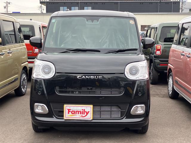 ムーヴキャンバス セオリーＧ　届け出済み未使用車　全周囲カメラ　両側電動スライドドア　クリアランスソナー　衝突被害軽減システム　オートライト　ＬＥＤヘッドランプ　スマートキー　アイドリングストップ　電動格納ミラー　シートヒーター（17枚目）